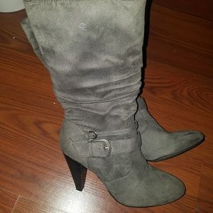 Grey "suede" boots